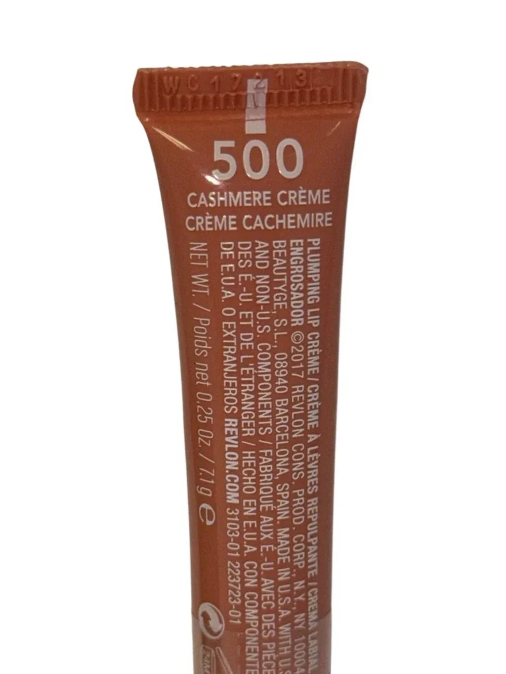 Revlon Kiss Plumping Lip Crème 500 Cashmere Creme Lip Gloss Full Size New